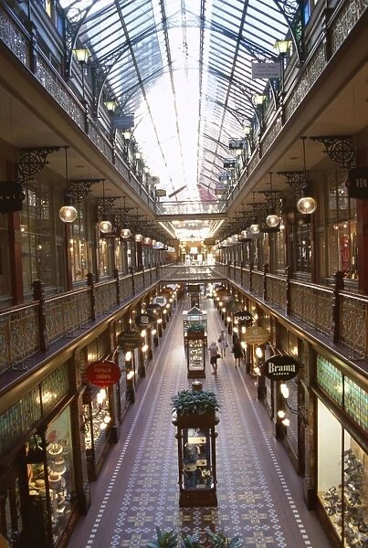 Interior of The Strand, glass covered shopping mall, Sydney, New South Wales (NSW)