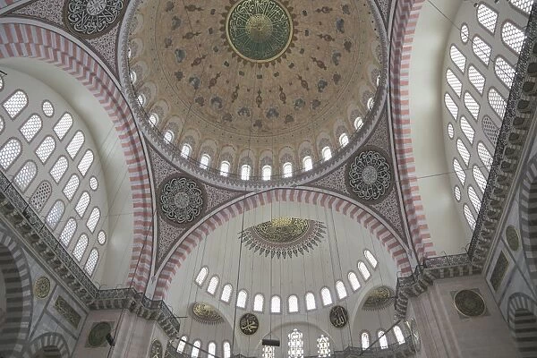 Interior, Suleymaniye Mosque, UNESCO World Heritage Site, Istanbul, Turkey, Europe