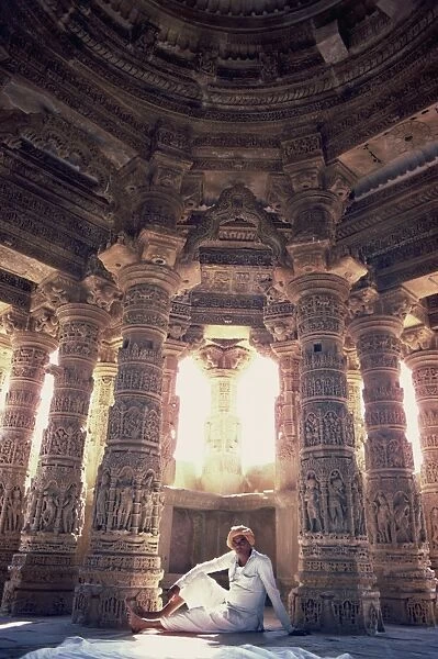 Interior of the Sun Temple, built by King Bhimbev in the 11th century, Modhera