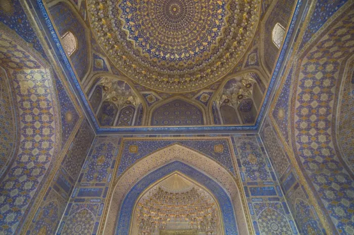 Framed Print : Interior of Tilla Kari Medressa at the Registan, UNESCO World Heritage Site Framed Print : Interior of Tilla Kari Medressa at the Registan, UNESCO World Heritage Site