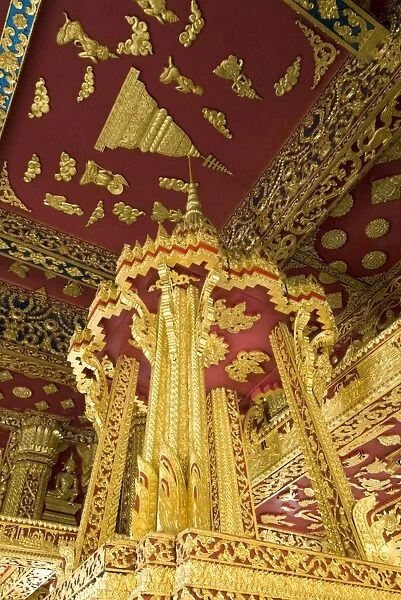 Interior, Wat Sen, Luang Prabang, Laos, Indochina, Southeast Asia, Asia