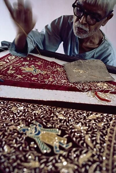 Intricate embroidery work, India, Asia