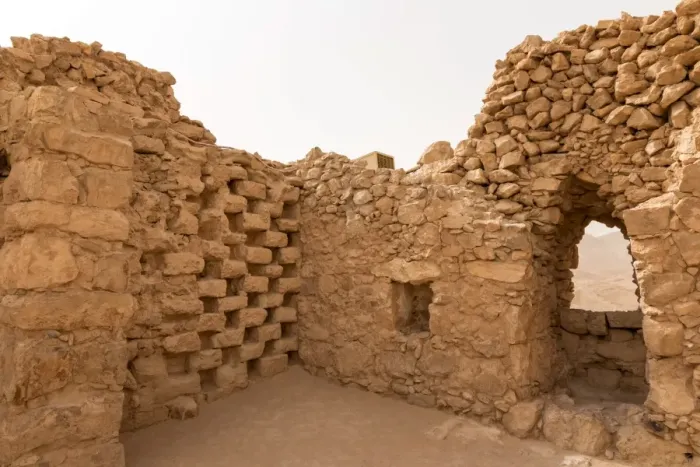 Framed Print : Intricate stonework, Columbarium tower (dovecote), fortress ruins, Masada, UNESCO Framed Print : Intricate stonework, Columbarium tower (dovecote), fortress ruins, Masada, UNESCO