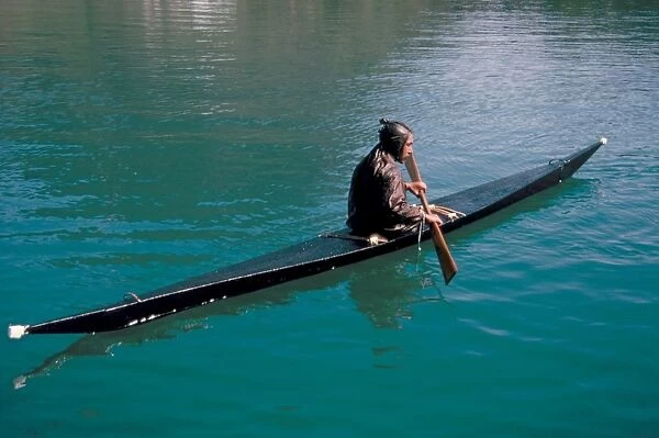 Inuit in traditional kayak