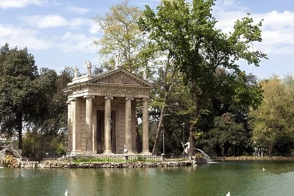 Ionic Temple of Aesculapius, God of Healing, designed by Antonio Asprucci, by an