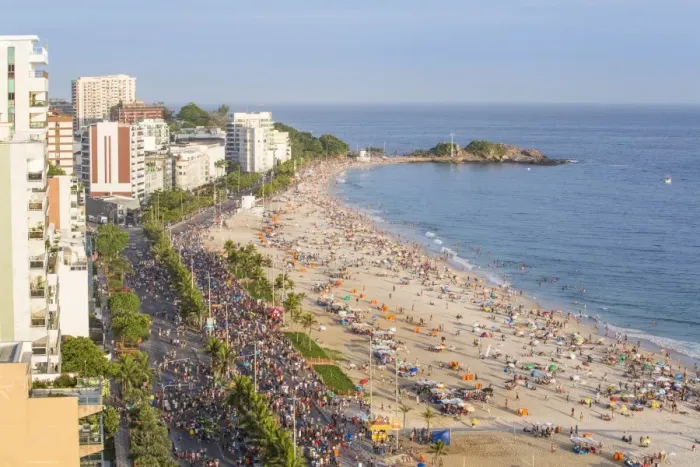 Framed Print : Ipanema Beach, Street carnival, Rio de Janeiro, Brazil, South America
