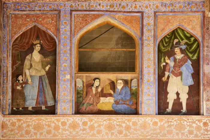 Framed Print : Iran, Isfahan, Chehel Sotun palace, painting, Safavide era Framed Print : Iran, Isfahan, Chehel Sotun palace, painting, Safavide era