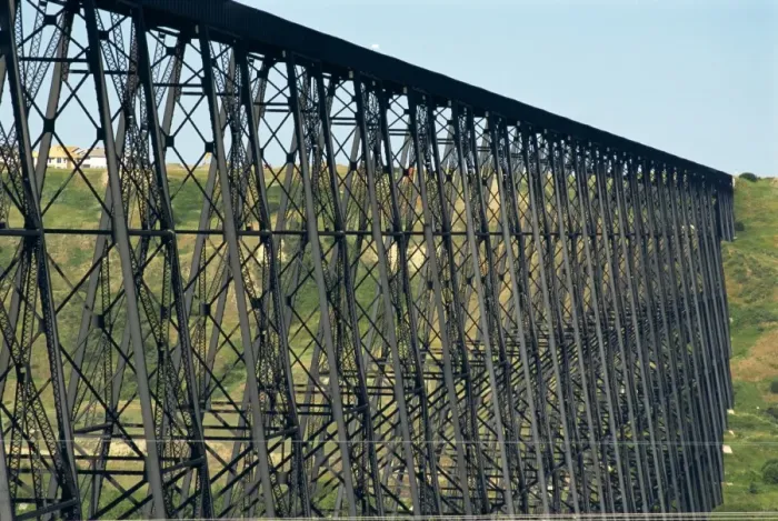 Framed Print : The iron trestle rail bridge at Great Falls Framed Print : The iron trestle rail bridge at Great Falls
