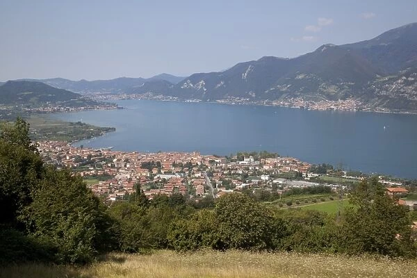 Iseo and view of Lake Iseo, Lombardy, Italian Lakes, Italy, Europe