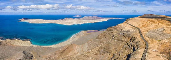 Isla Graciosa viewed from Mirador del Rio, Lanzarote, Canary Islands, Spain, Atlantic