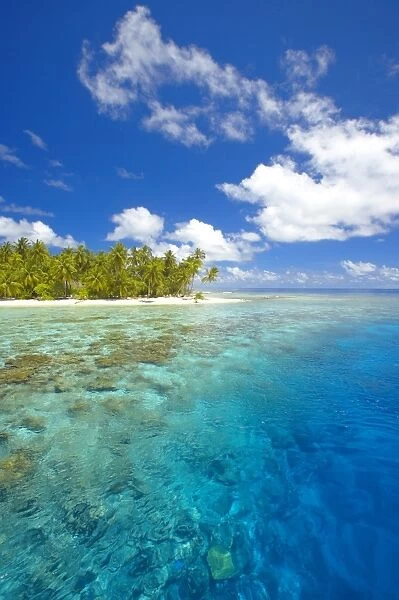Island and reef, Maldives, Indian Ocean, Asia
