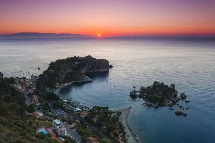 Framed Print : Isola Bella Beach and Isola Bella Island at sunrise, Taormina, Sicily, Italy, Mediterranean, Europe Framed Print : Isola Bella Beach and Isola Bella Island at sunrise, Taormina, Sicily, Italy, Mediterranean, Europe