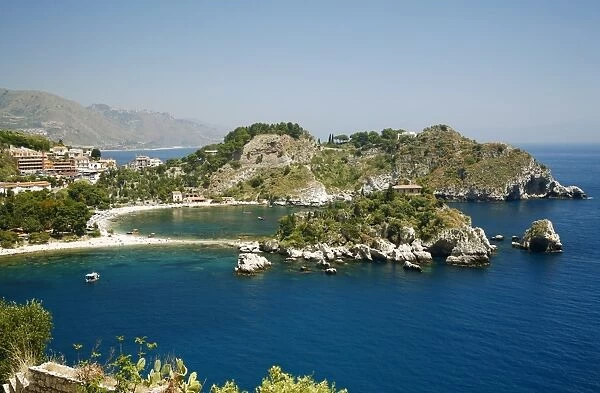 Isola Bella island and beach, Taormina, Sicliy, Italy, Mediterranean, Europe