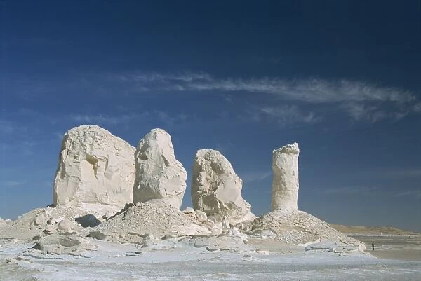 Isolated chalk towers, remnants of karst, Farafra Oasis, White Desert, Western Desert