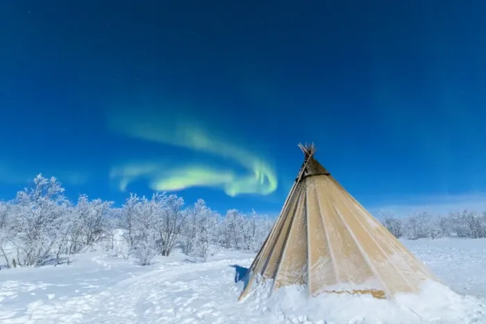 Framed Print : Isolated Sami tent in the snow under Northern Lights (Aurora Borealis), Abisko, Kiruna Municipality Framed Print : Isolated Sami tent in the snow under Northern Lights (Aurora Borealis), Abisko, Kiruna Municipality