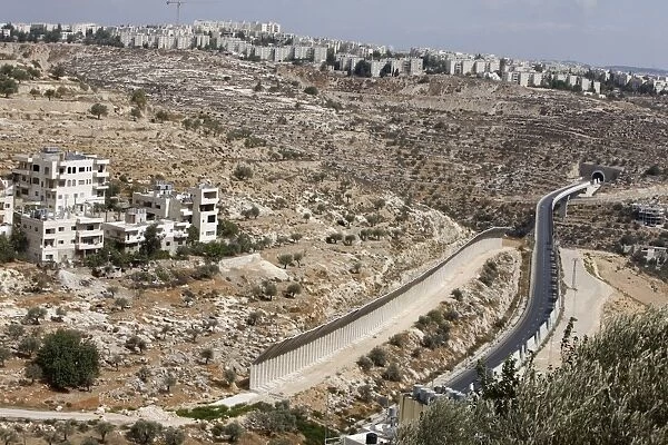 Israeli road in the West Bank, Beit Jala, Palestinian Authority, Israel, Middle East