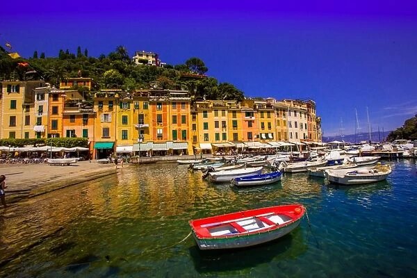 The Italian fishing village of Portofino, Liguria, Italy, Europe