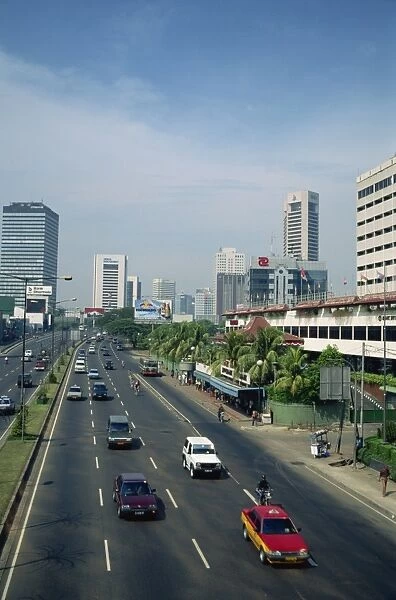 Jalan Thamrin and the skyline of Jakarta