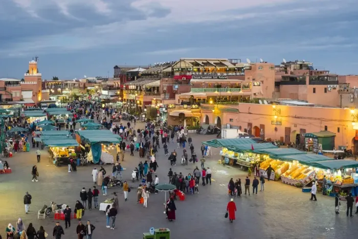 Framed Print : Jamaa El-Fna square at dusk, Marrakesh, Morocco, North Africa, Africa
