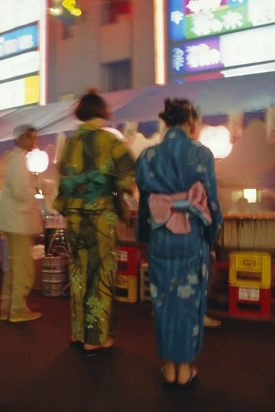 Japanese kimonos (defocussed)