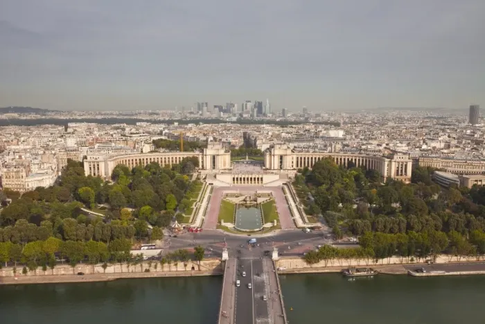 Framed Print : The Jardins du Trocadero from the Eiffel Tower in Paris, France, Europe Framed Print : The Jardins du Trocadero from the Eiffel Tower in Paris, France, Europe