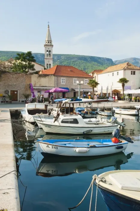 Framed Print : Jelsa Harbour, Hvar Island, Dalmatian Coast, Adriatic, Croatia, Europe