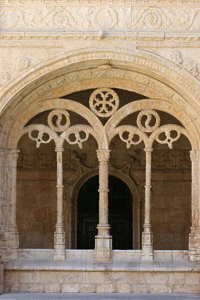 Jeronimos monastery cloister, Lisbon, Portugal, Europe