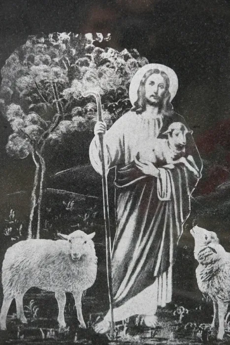 Framed Print : Jesus the Good Shepherd, Bossey, Haute Savoie, France, Europe Framed Print : Jesus the Good Shepherd, Bossey, Haute Savoie, France, Europe