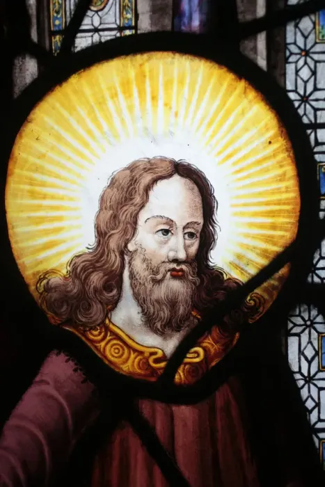 Framed Print : Jesus in stained glass in Saint-Etienne-du-Mont church, Paris, France, Europe Framed Print : Jesus in stained glass in Saint-Etienne-du-Mont church, Paris, France, Europe
