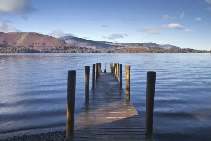 Framed Print : A jetty at the edge of Derwent Water in the Lake District National Park, Cumbria, England, United Kingdom, Europe Framed Print : A jetty at the edge of Derwent Water in the Lake District National Park, Cumbria, England, United Kingdom, Europe