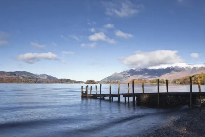 Framed Print : A jetty at the edge of Derwent Water in the Lake District National Park, Cumbria, England, United Kingdom, Europe Framed Print : A jetty at the edge of Derwent Water in the Lake District National Park, Cumbria, England, United Kingdom, Europe