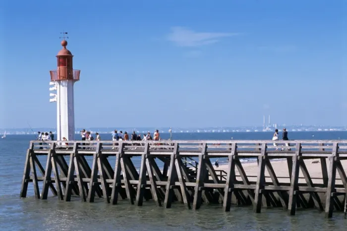 Framed Print : Jetty and lighthouse, Trouville, Basse Normandie (Normandy), France, Europe Framed Print : Jetty and lighthouse, Trouville, Basse Normandie (Normandy), France, Europe
