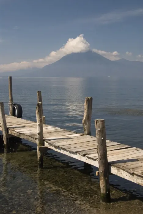 Framed Print : A jetty in Panajachel, San Pedro Volcano in the background, Lake Atitlan Framed Print : A jetty in Panajachel, San Pedro Volcano in the background, Lake Atitlan