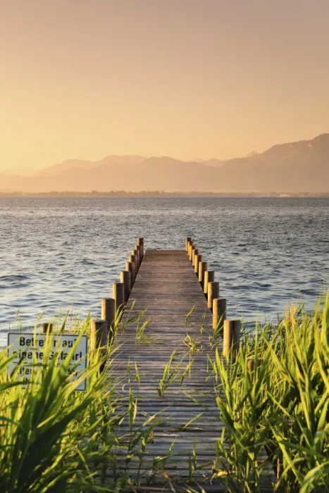 Framed Print : Jetty at sunrise, Gstadt am Chiemsee, Lake Chiemsee, Upper Bavaria, Germany, Europe Framed Print : Jetty at sunrise, Gstadt am Chiemsee, Lake Chiemsee, Upper Bavaria, Germany, Europe