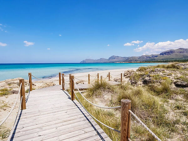 Jetty tos Arenal Beach, Alcudia Bay, Son Serra de Marina, Mallorca (Majorca)