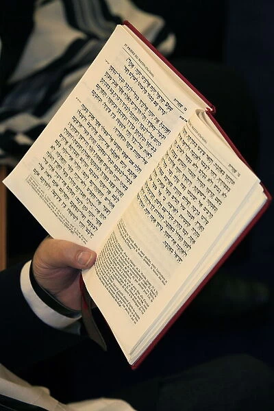 Jew reading Patah Eliahou prayer book, Paris, France, Europe
