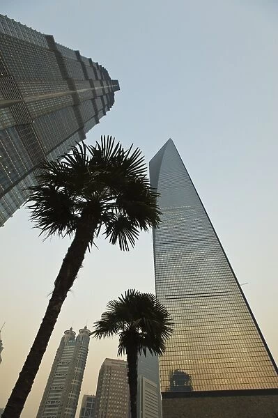 The Jin Mao Tower on the left, and the Shanghai World Financial Center on the right