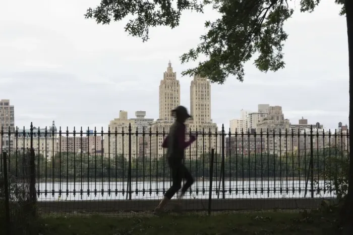 Framed Print : Joggers, Central Park Framed Print : Joggers, Central Park
