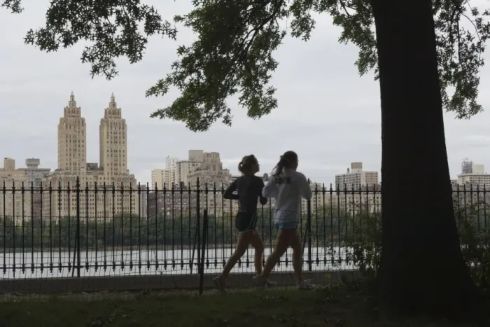 Framed Print : Joggers, Central Park Framed Print : Joggers, Central Park