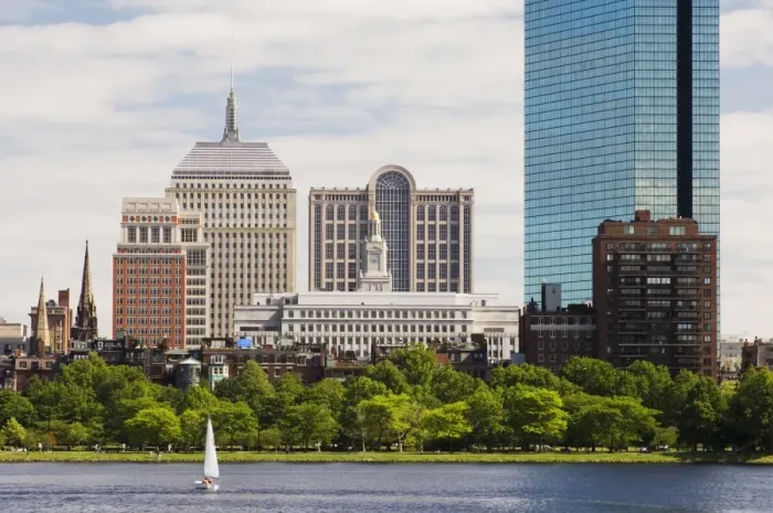 Framed Print : The John Hancock Tower and city skyline across the Charles River Framed Print : The John Hancock Tower and city skyline across the Charles River