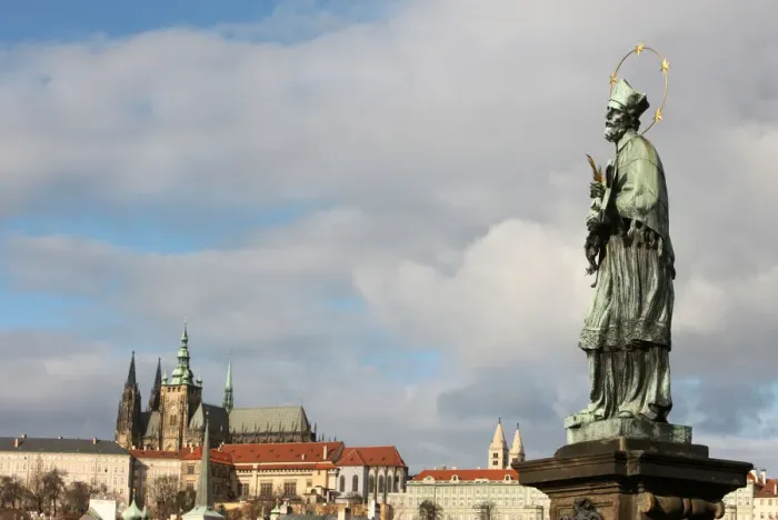 Framed Print : John of Nepomuk Statue on Charles bridge, UNESCO World Heritage Site, Prague Framed Print : John of Nepomuk Statue on Charles bridge, UNESCO World Heritage Site, Prague