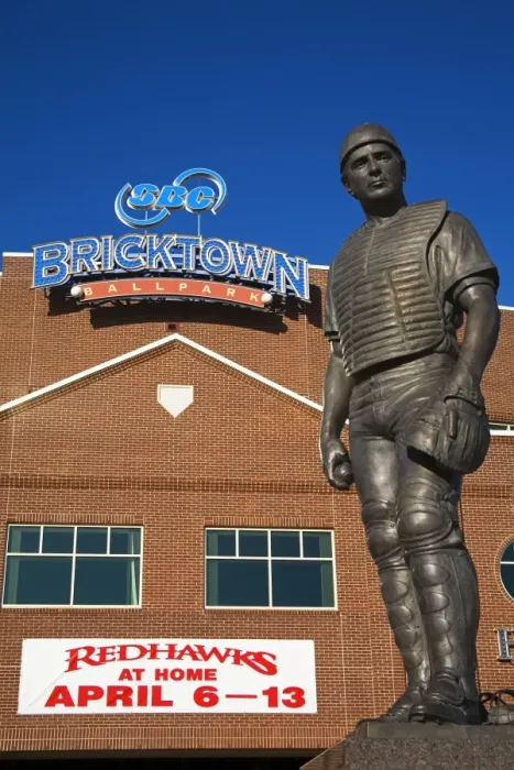 Framed Print : Johnny Bench statue outside Bricktown Baseball Park Framed Print : Johnny Bench statue outside Bricktown Baseball Park