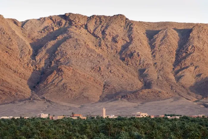 Framed Print : Jorf mountain and date palm oasis, Figuig, province of Figuig, Oriental Region Framed Print : Jorf mountain and date palm oasis, Figuig, province of Figuig, Oriental Region