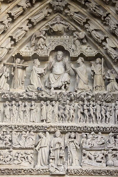 Last Judgment tympanum, Central Gate, Amiens Cathedral, UNESCO World Heritage Site