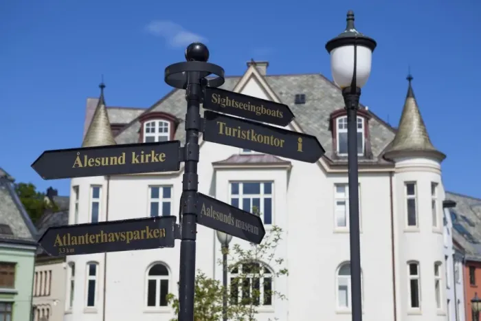 Framed Print : Jugendstil architecture and street sign, Alesund, Sunnmore, More og Romsdal, Norway, Scandinavia, Europe Framed Print : Jugendstil architecture and street sign, Alesund, Sunnmore, More og Romsdal, Norway, Scandinavia, Europe