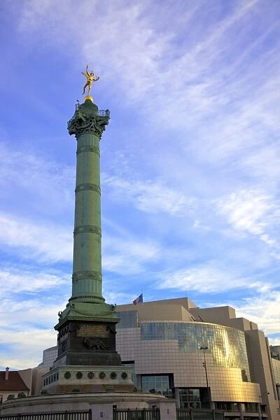 July Column and the Bastille Opera, Paris, France, Europe