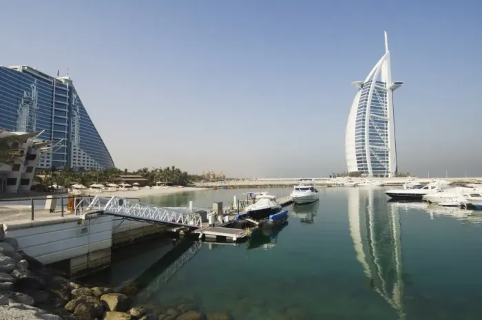 Framed Print : Jumeirah Beach Hotel and Burj Al Arab Hotel Framed Print : Jumeirah Beach Hotel and Burj Al Arab Hotel