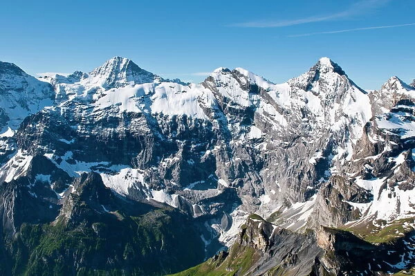 Jungfrau massif from Schilthorn Peak, Jungfrau Region, Switzerland, Europe