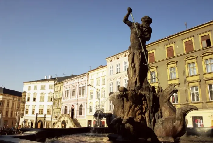 Framed Print : Jupiter fountain dating from 1707 by Vaclav Render in Dolni Namesti (Square) Framed Print : Jupiter fountain dating from 1707 by Vaclav Render in Dolni Namesti (Square)