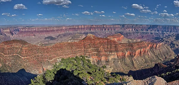 Jupiter Temple, a ridge on the east side of the North Rim, viewed from Cape Final, Grand Canyon National Park, UNESCO World Heritage Site, Arizona, United States of America, North America